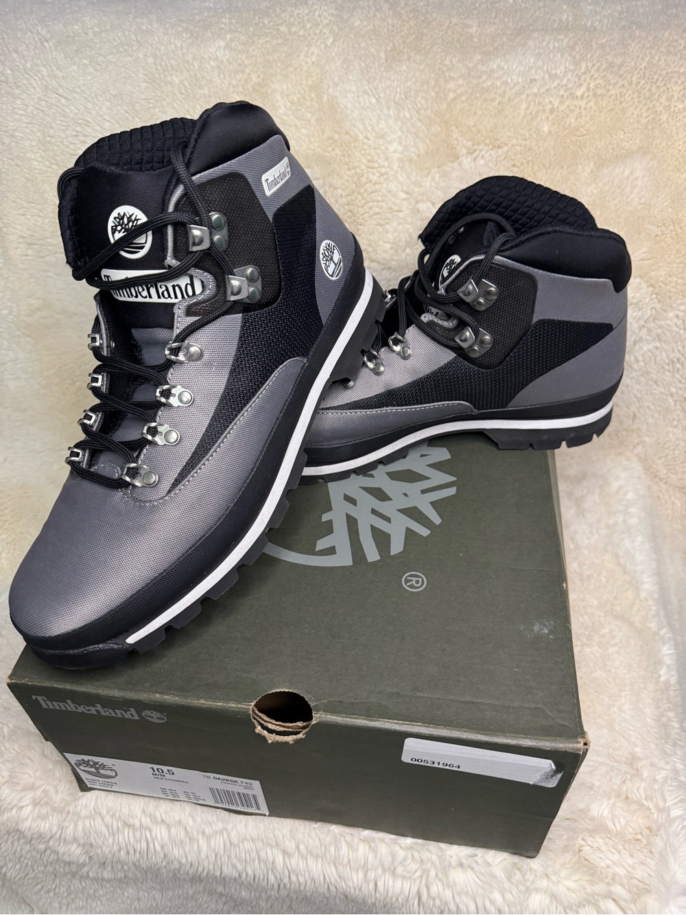 Timberland Men's Black and Gray Waterproof Hiking Boots